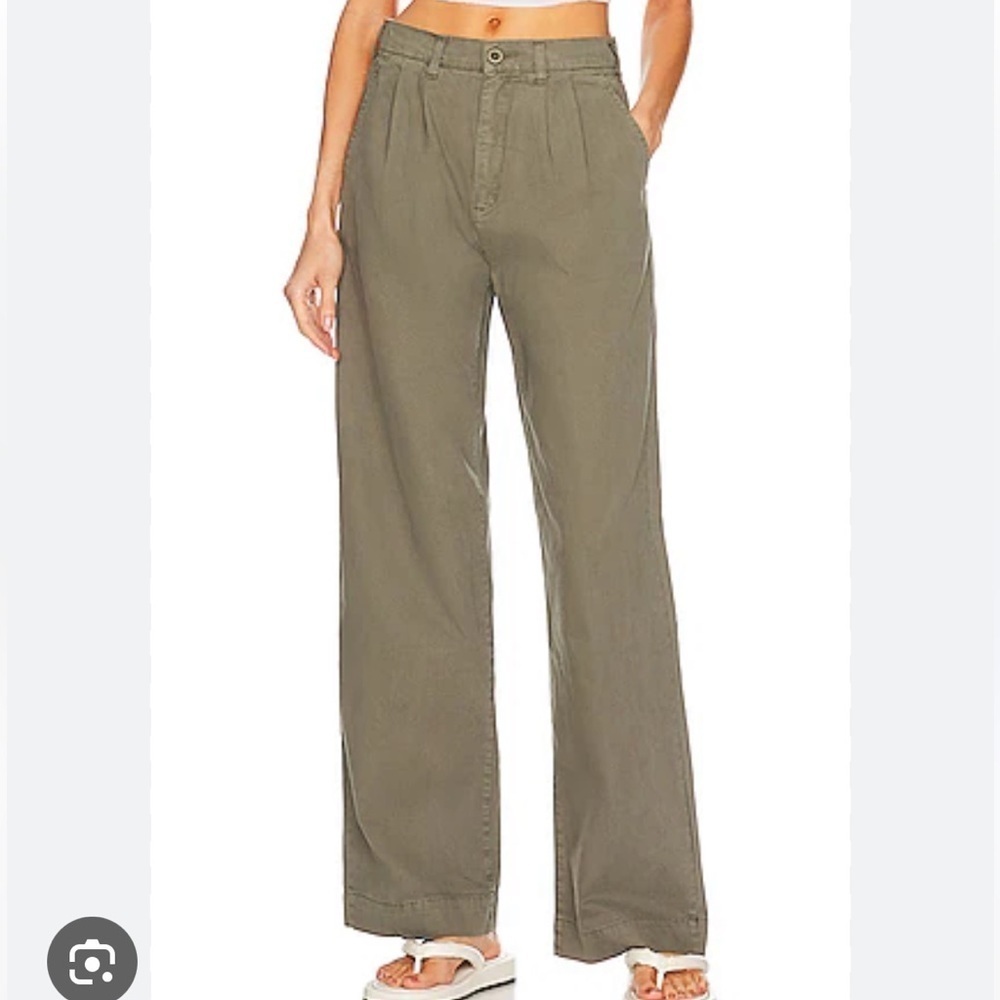 PISTOLA Ellery High Rise Wide Leg Trouser in Garden Green 31
